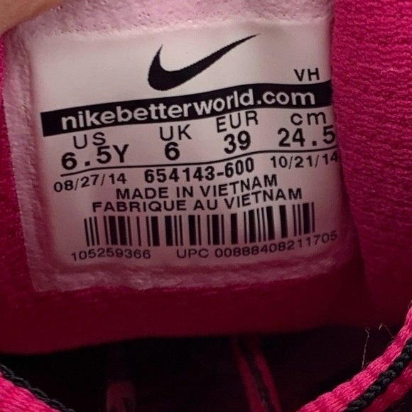 Nike Kids Youth Size 6.5 Shoes Pink Mesh Sneakers Dual Fusion Run 3 Womens 9 - Picture 8 of 10